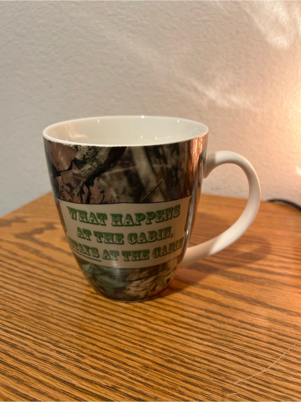Mossy Oak Camo Mug with Green Text